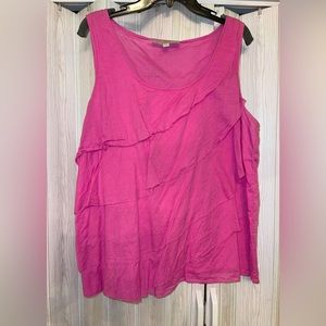 LOFT Ann Taylor Raw Hem Layered Sleeveless Top Size XL